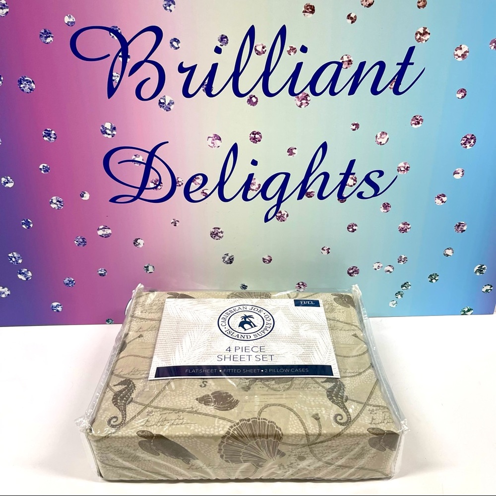 🐚PRICE FIRM NIB CARRIBEAN JOE BEACH SHEET SET